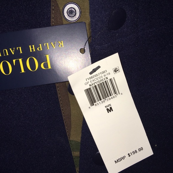 LG Polo Ralph Lauren Camo RLPC 67 Pullover Navy Green Fleece Men's Size LG - Picture 7 of 16